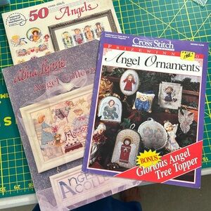 Lot of 3  Angel theme counted  cross stitch charts. Good used condition